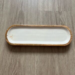 Natural Wood and White incense Tray